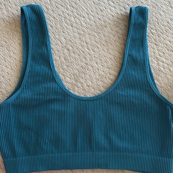 Colsie Teal Ribbed Bra - Picture 3 of 3